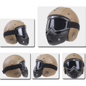 TaffSPORT BOLLFO Kacamata Goggles Mask Motor Retro Anti Glare Windproof - MT-04 - Black/Gray - 8