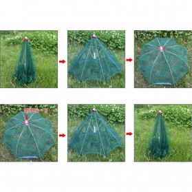 Jaring Pancing Ikan Udang Automatic Folding Umbrella Fishing Net Cage 16 Holes - H14572 - 3