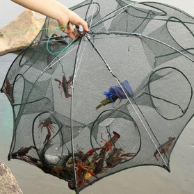 Jaring Pancing Ikan Udang Automatic Folding Umbrella Fishing Net Cage 16 Holes - H14572 - 5