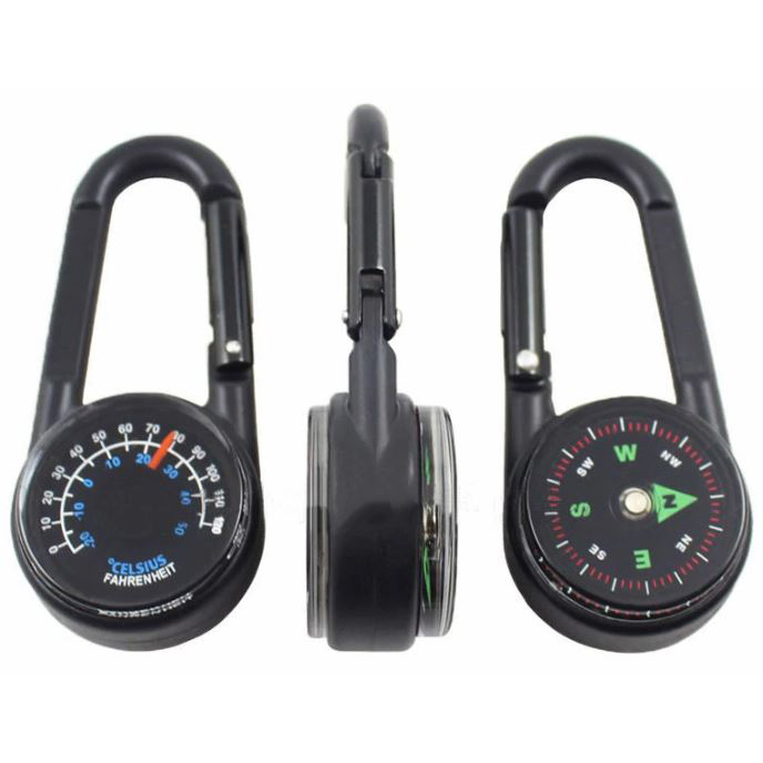 Carabiner Multifungsi dengan Kompas Thermometer - D12605 ...