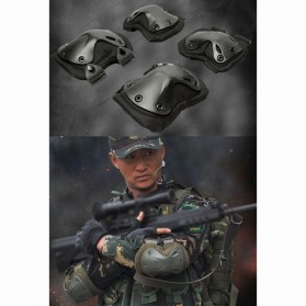 Set Decker Pelindung Siku & Lutut Tactical Military - A6986 - Black