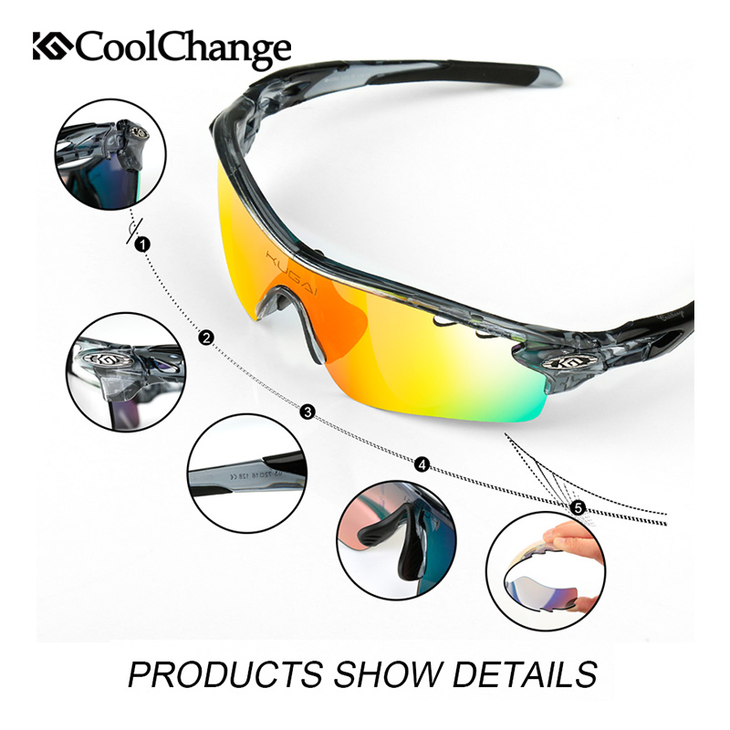 CoolChange Kacamata Sepeda dengan 5 Lensa Myopia - 0093