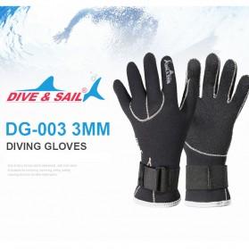 DIVE&SAIL Sarung Tangan Selam Scuba Diving Neoprene Size L - DG-003 - Black