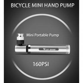 West Biking Pompa Angin Ban Sepeda Portable 160PSI - HQ56 - Silver - 2