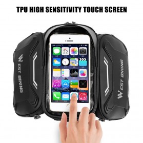 WEST BIKING Tas Sepeda Handlebar Smartphone Screen Touch Waterproof - YP0707 - Black - 3