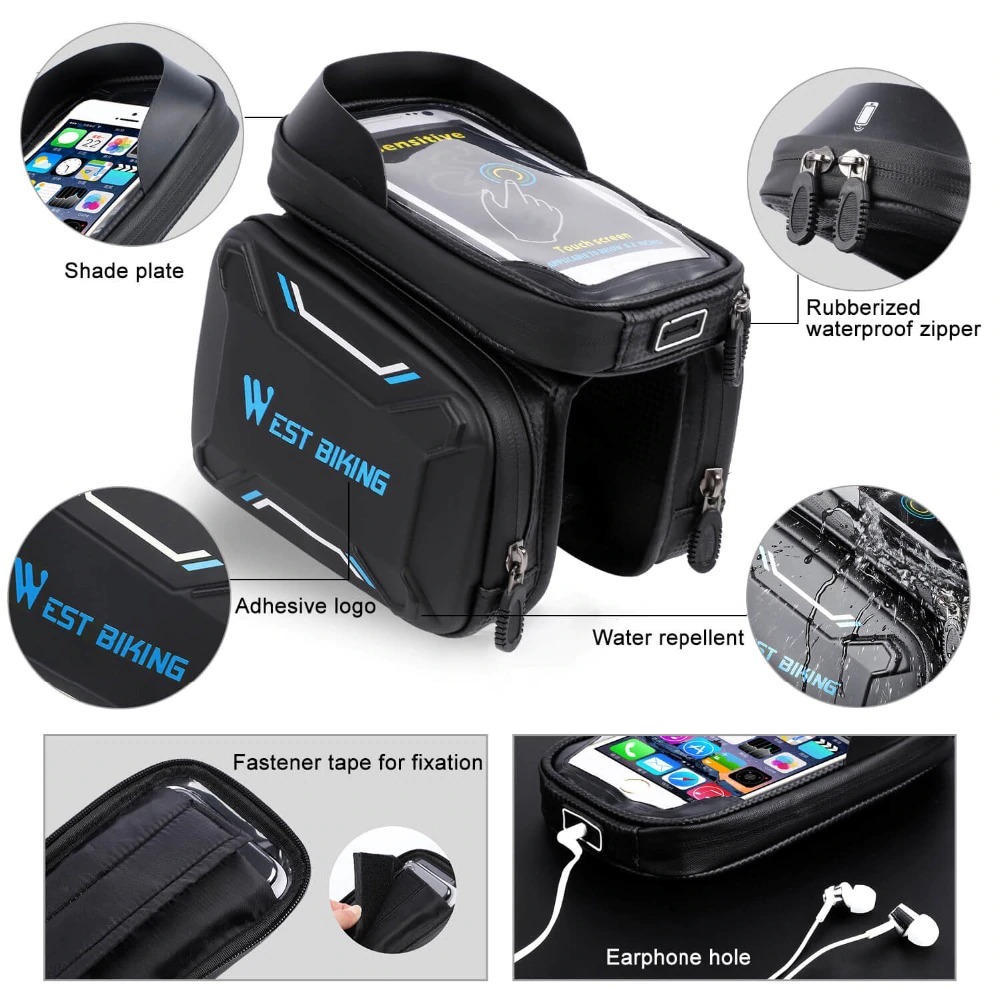 Gambar produk WEST BIKING Tas Sepeda Handlebar Smartphone Screen Touch Waterproof - YP0707