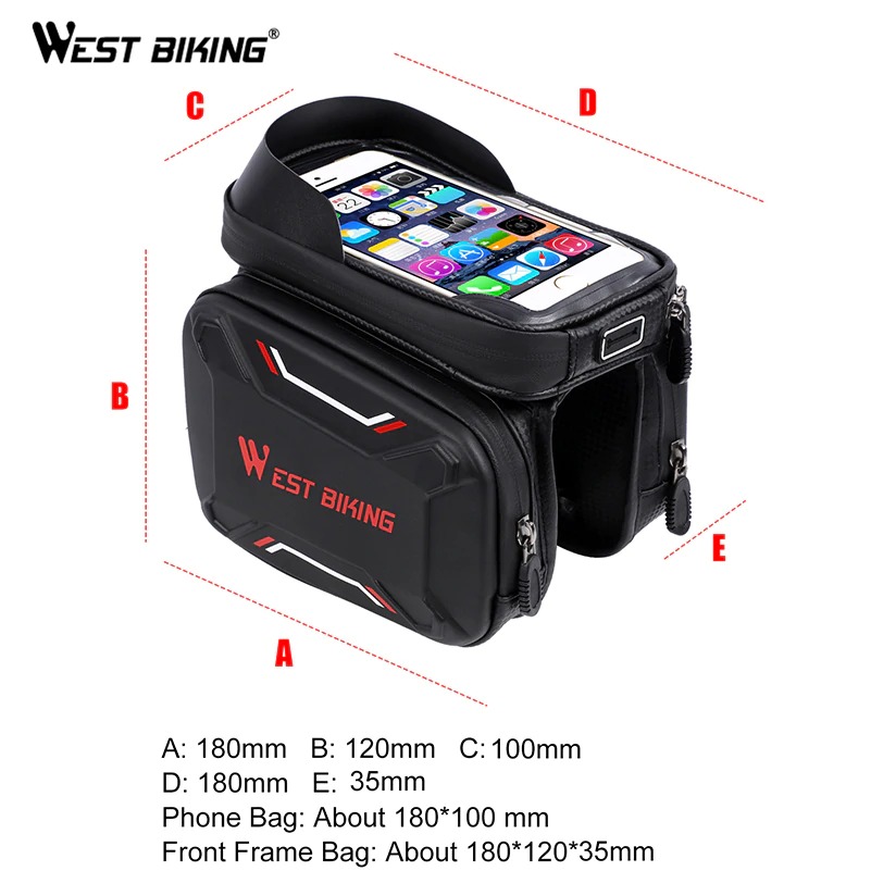 Gambar produk WEST BIKING Tas Sepeda Handlebar Smartphone Screen Touch Waterproof - YP0707