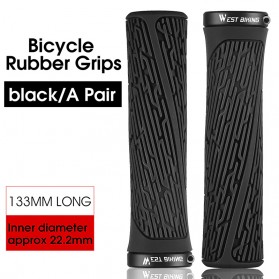 West Biking Grip Gagang Sepeda Handlebar Cycling Grip Soft Rubber - TP061 - Black - 1