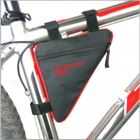 TaffSPORT Tas Sepeda Segitiga Nylon Waterproof - YA187 - Black/Red - 1