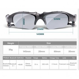 VICTGOAL Kacamata Polarized Earphone Bluetooth dengan 5 Lensa - V9100 - Black - 8