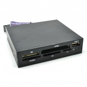Computer All in One Card Reader USB 2.0 3.5 Inch - Black - 1
