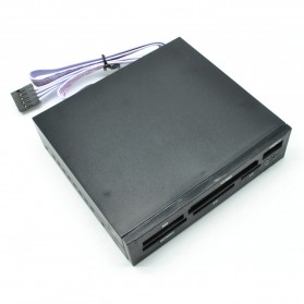 Computer All in One Card Reader USB 2.0 3.5 Inch - Black - 4