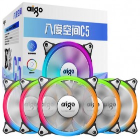 Aigo Aurora C5 CPU Fan RGB LED 120mm 5PCS with Controller - 1