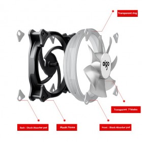 Aigo Aurora C5 CPU Fan RGB LED 120mm 5PCS with Controller - 7