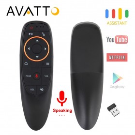 AVATTO Wireless Air Mouse 6 Axis Gyroscope 2.4GHz with Voice Control - G10 - Black