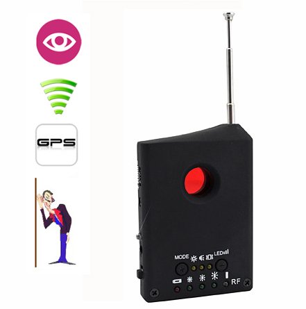 RF/Lens Multifunction Bug Detector - TD1 - Black 