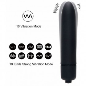 Jinle Bullet Fidget Vibrator Pijat Tubuh Elektrik 10 Speed - XC-USHIO - Black