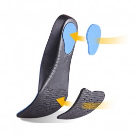 Pakaian Olahraga - Alas Kaki Sepatu EVA Flatfoot Orthopedic Feet Cushion Massage Insole Size 41-43 - E003 - Blue
