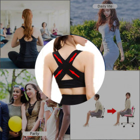 Genkent Korset Tali Body Harness Korektor Postur Punggung Dada Breast Support Size S 60-74 - BBJ-16 - Black - 4