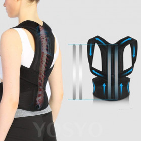 YOSYO Belt Magnetic Terapi Koreksi Postur Punggung Size S - Y11002 - Black