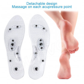 Sunvo Alas Kaki Sepatu Magnetic Silicone Gel Pad Therapy Massage Size S - Sn18 - White - 5