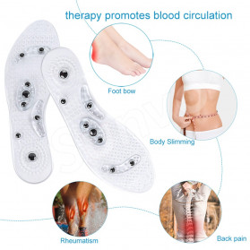 Sunvo Alas Kaki Sepatu Magnetic Silicone Gel Pad Therapy Massage Size S - Sn18 - White - 7