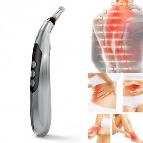 LANBENA Alat Akupuntur Magnetic Therapy Pen Body Massager 9 Gears - W-912R - Silver