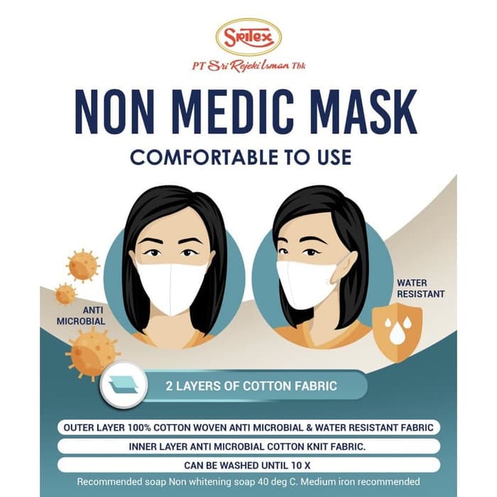 Sritex Masker Kain Anti Polusi Rewashable 1 Pcs White Jakartanotebook Com
