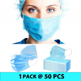 YAJIE Masker Bedah Filter Udara Anti Polusi Virus Corona 3-Ply 50 PCS - Blue - 1