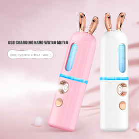 CkeyiN Steamer Muka Portable Mini Nano Spray Machine Beauty Skin Humidifier Model Kelinci - MR449P - Pink - 2