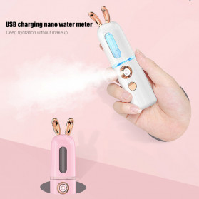 CkeyiN Steamer Muka Portable Mini Nano Spray Machine Beauty Skin Humidifier Model Kelinci - MR449P - Pink - 6