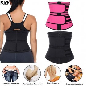 KLV Korset Body Shaper Strap Waist Underwear Women Slimming Abdomen Size L - K12 - Black