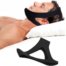 Alat Kecantikan Lainnya - AOLIKES Sabuk Tidur Anti Ngorok Snoring Solution Chin Rest Band Strap - AO55 - Black