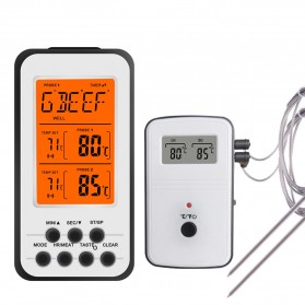 Anpro Digital Food Thermometer Meat BBQ Wireless 2 Probe - KN6008-2 - White