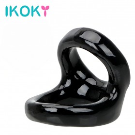 IKOKY Ring Elastis Penahan Ejakulasi Dini Pria Reuseable Ring - 18503 - Black
