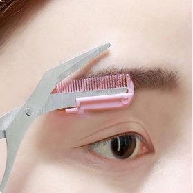 Xiumei Gunting Cukur Alis Mata Eyebrow Trimmer Scissor Comb - XIU1 - Pink - 1
