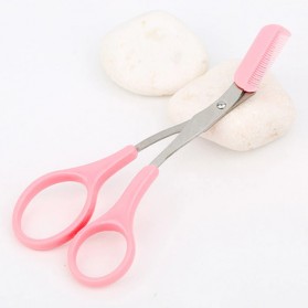 Xiumei Gunting Cukur Alis Mata Eyebrow Trimmer Scissor Comb - XIU1 - Pink - 4