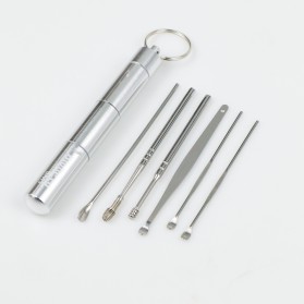 Biutte.co Set Pembersih Telinga Korek Kuping Ear Spoon Tool 6 PCS - BA45 - Silver - 8