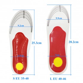 EiD Alas Kaki Sepatu Insole Gel Pad Shock Absorb Orthotic Arch Size S 35-40 - ZYD18 - Black - 10