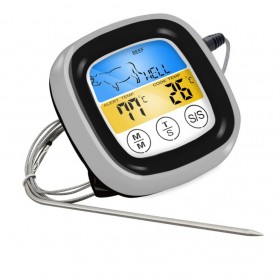 Anpro Digital Food Thermometer Meat BBQ Cooking Timer Touch Screen - HY-2702 - Black
