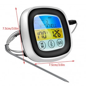 Anpro Digital Food Thermometer Meat BBQ Cooking Timer Touch Screen - HY-2702 - Black - 8