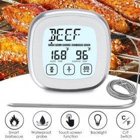 Anpro Digital Food Thermometer Meat BBQ Cooking Timer Touch Screen - TS-BN53 - Silver - 7