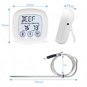 Anpro Digital Food Thermometer Meat BBQ Cooking Timer Touch Screen - TS-BN53 - Silver - 11