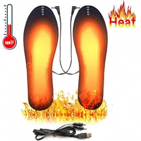 Amduine Alas Kaki Sepatu USB Heated Insole Gel Pad Warm Thermal Size 41-46 - WJ014 - Black