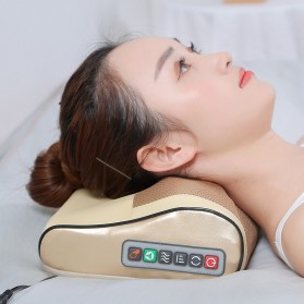 Junbu Bantal Pijat Leher Elektrik Massage Pillow Heating Neck Shoulder Back Body Six Button - JB-311 - Beige