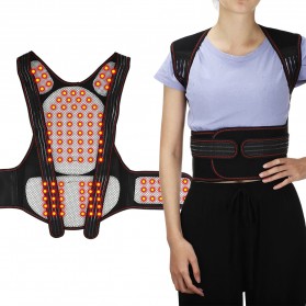 XINDINGKANG Korset Terapi Koreksi Postur Punggung Self Heating Back Support Magnetic Size XL - Y111 - Black