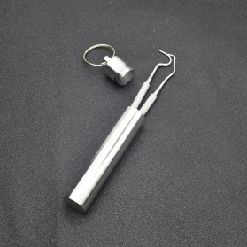 Topteeth Tusuk Gigi Stainless Steel Toothpick Set Metal Flossing Tools - TP0554 - Silver