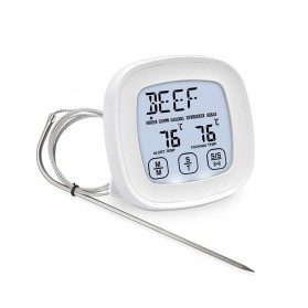 Anpro Digital Food Thermometer Meat BBQ Cooking Timer Touch Screen - HY-2703 - White
