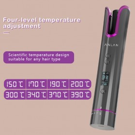 ANLAN MDJ-808 Catok Pengkriting Rambut Portable Wireless Automatic Hair Curler - ALJFQ01-OG - Black - 15