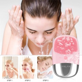 ANLAN DL001 Sikat Pembersih Wajah Sonic Electric Facial Cleansing Brush - ALJMY04-04 - Pink - 9